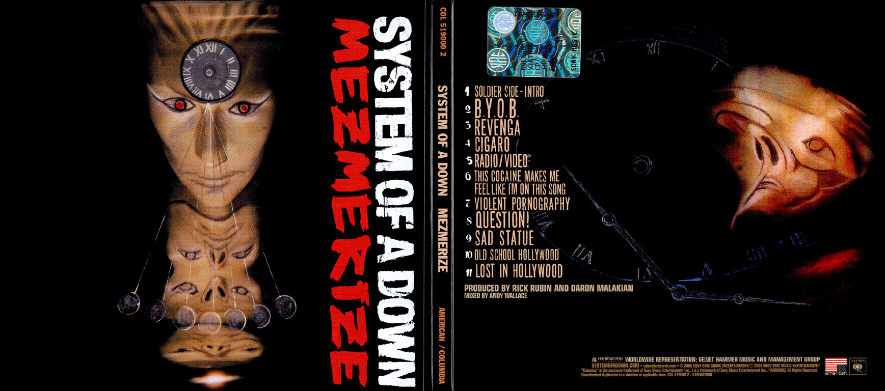 System Of A Down  Mezmerize  [digipak] front back